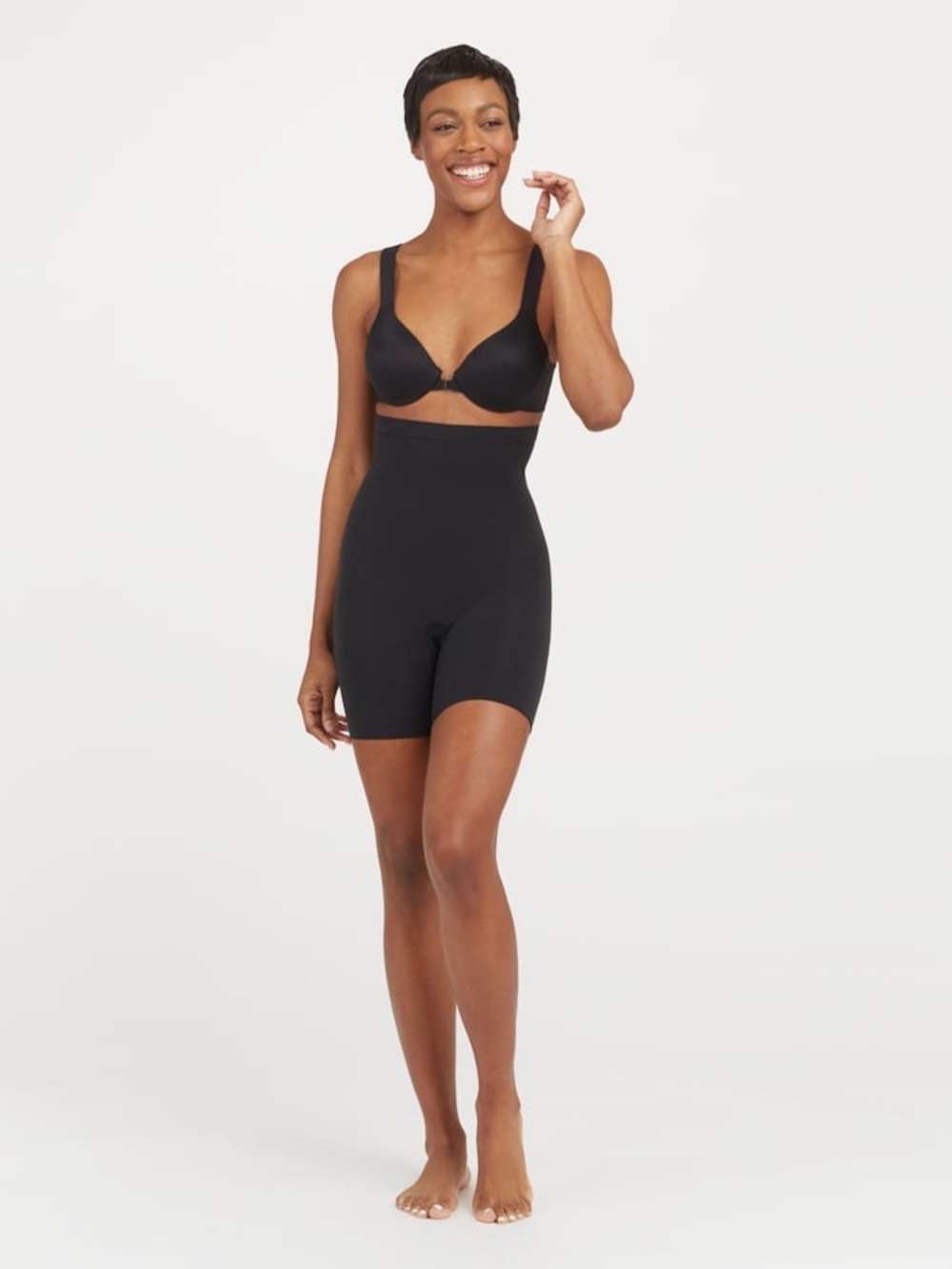 SPANX Black Brief Seamless Power Firm Control Mid-Thigh Shorts